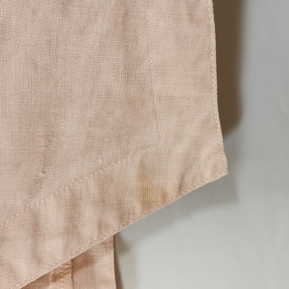Finity Women's Pastel Pink Short Sleeve 100% Linen Round Neck Button Down SZ M - Picture 13 of 14